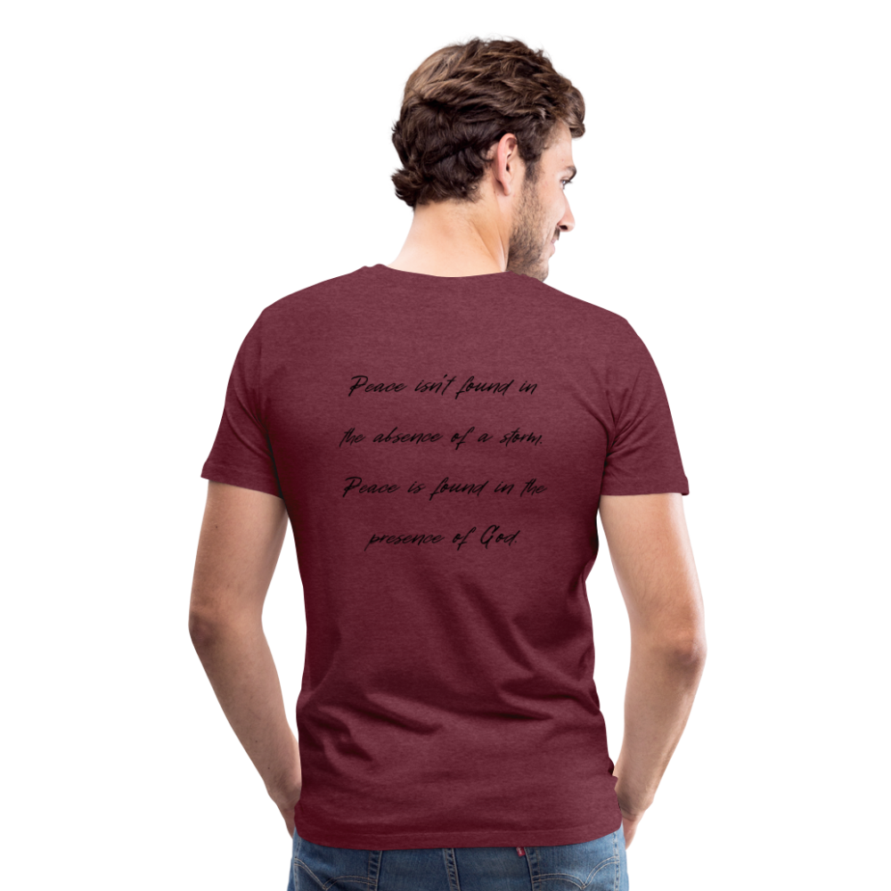 Peace in his presence - Männer T-Shirt - Bordeauxrot meliert