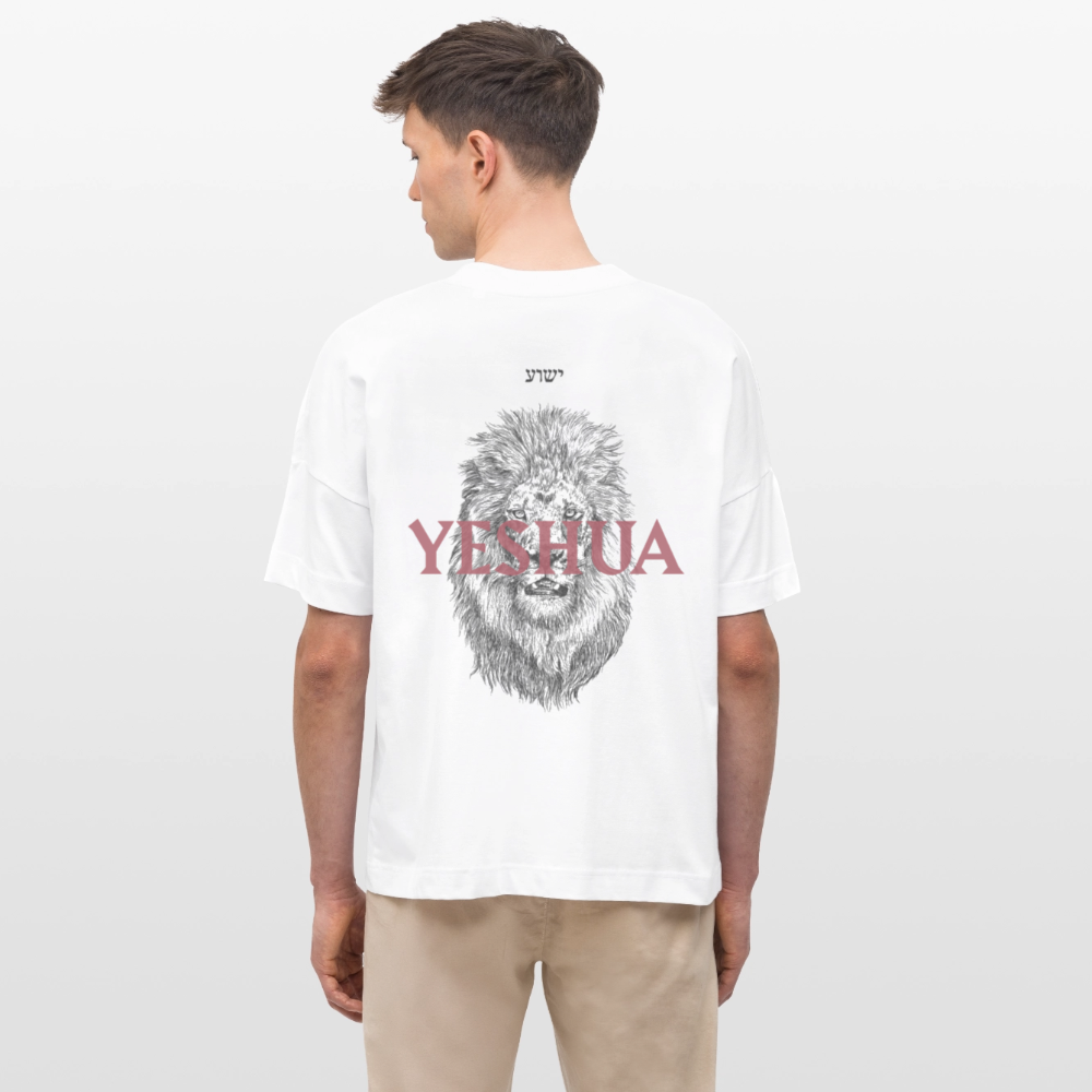 Yeshua Backprint weiß/beige - Unisex Oversized T-Shirt - Weiß