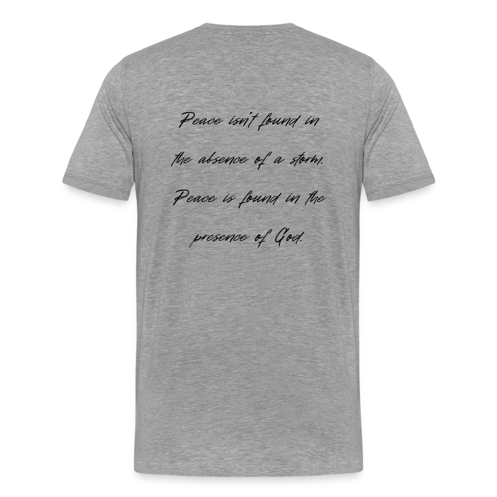 Peace in his presence - Männer T-Shirt - Grau meliert