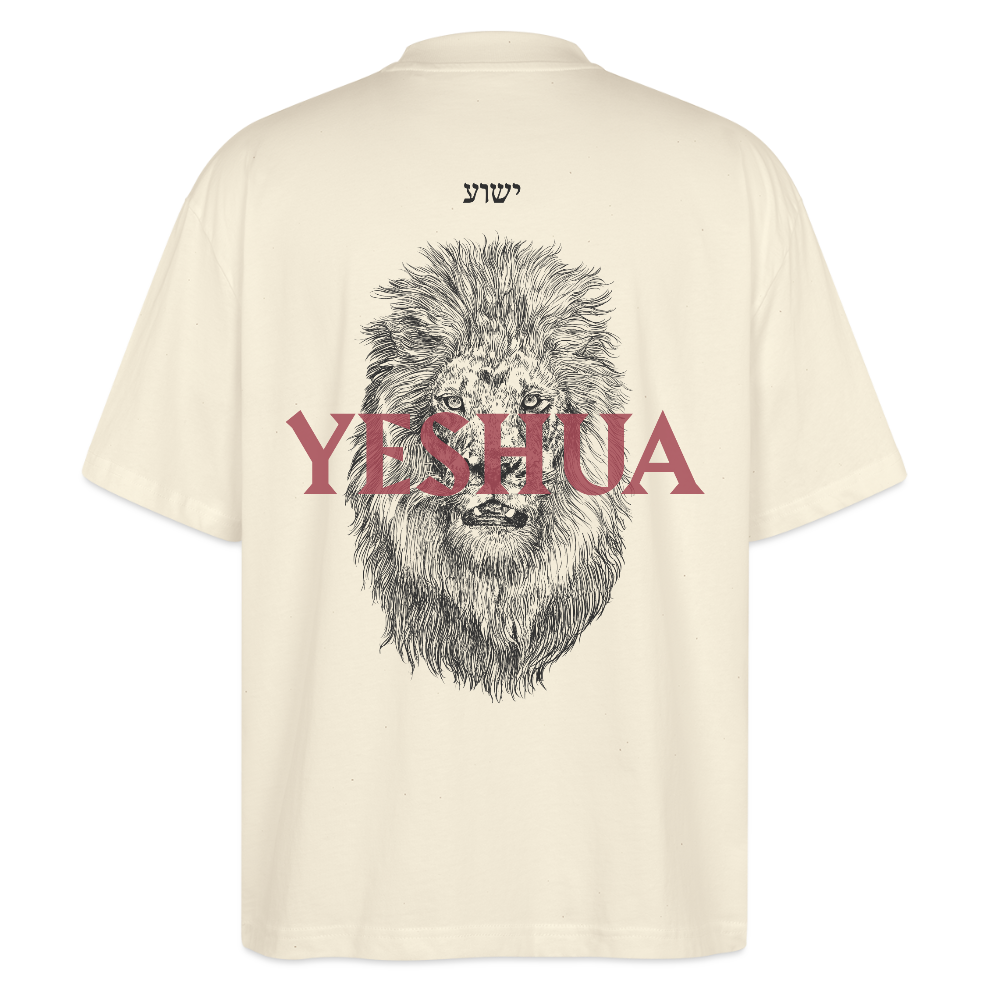 Yeshua Backprint weiß/beige - Unisex Oversized T-Shirt - Weißgrau
