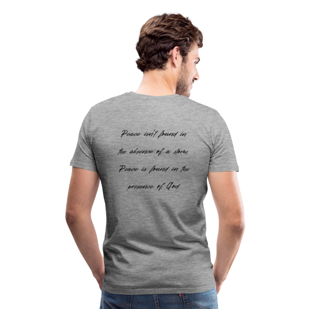 Peace in his presence - Männer T-Shirt - Grau meliert