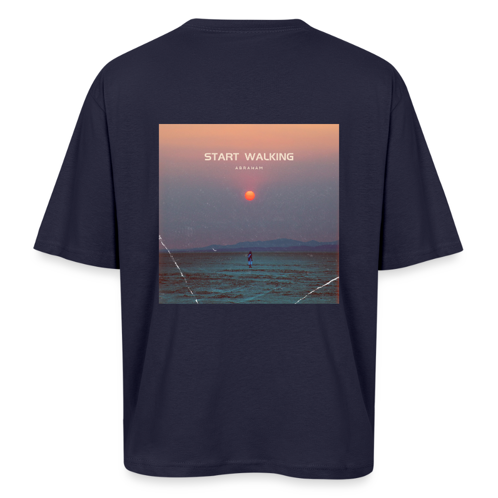 Start Walking - Oversized Unisex T-Shirt - Navy