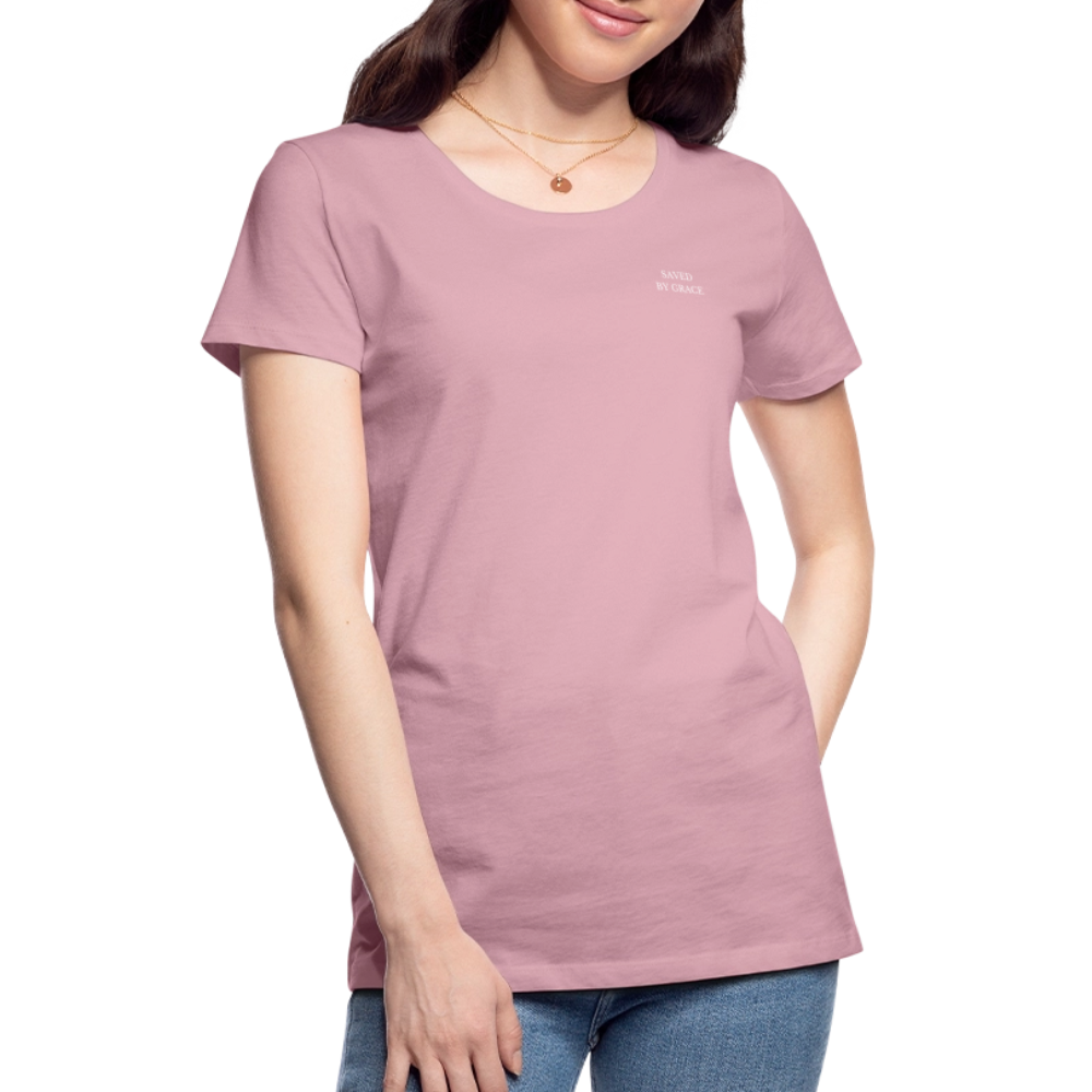 saved by grace - Backprint Frauen T-Shirt - Hellrosa