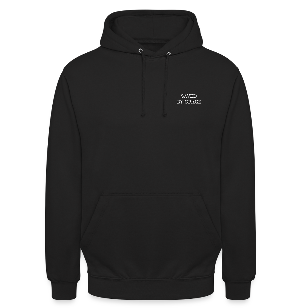 saved by grace - Backprint Unisex Hoodie - Schwarz