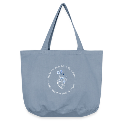 Behüte dein Herz - Stofftasche - vintage light blue
