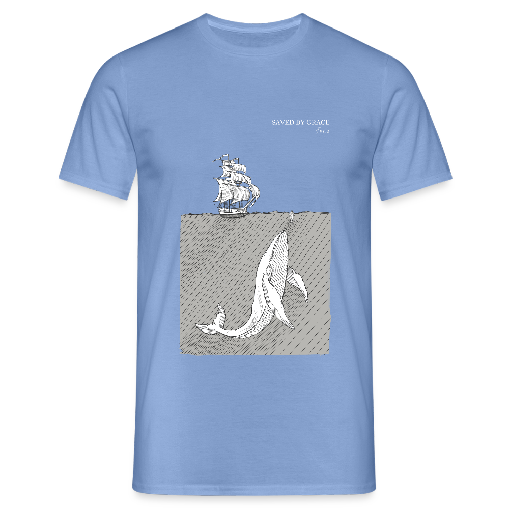 saved by grace - Männer T-Shirt - carolina blue