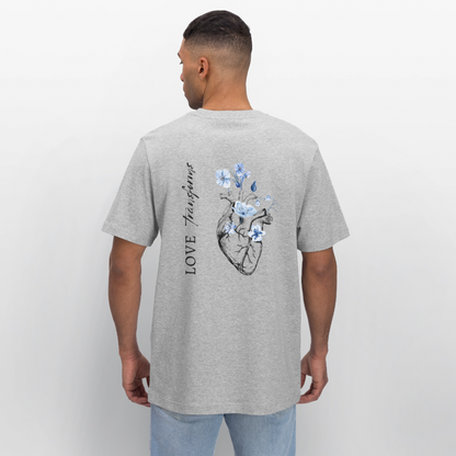 Love transforms - Oversized Unisex T-Shirt - Grau meliert