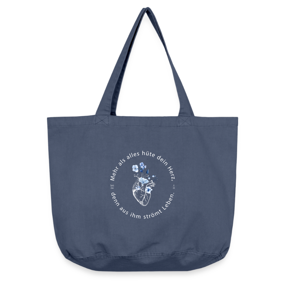 Behüte dein Herz - Stofftasche - Vintage Denim