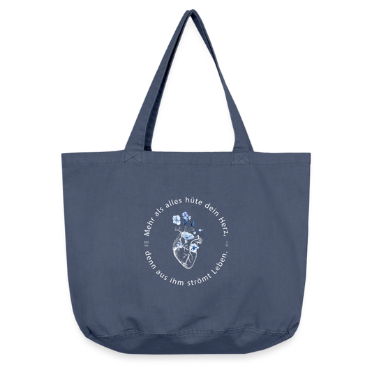 Behüte dein Herz - Stofftasche - Vintage Denim