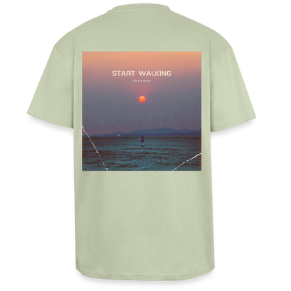 Start Walking - Oversized Unisex T-Shirt - Leichtes Salbeigrün 
