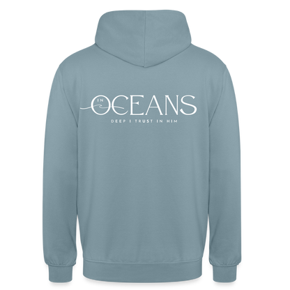 Oceans - Unisex Hoodie Backprint - Nebelblau