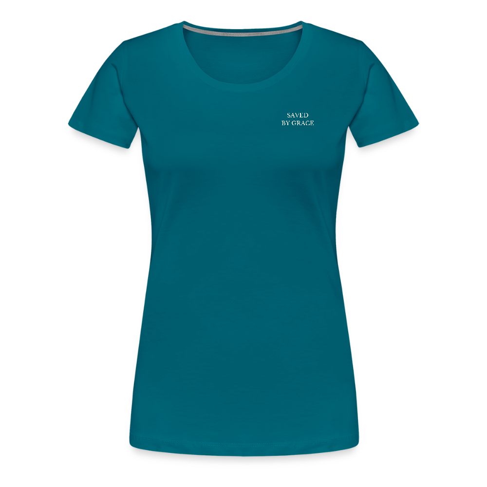 saved by grace - Backprint Frauen T-Shirt - Divablau