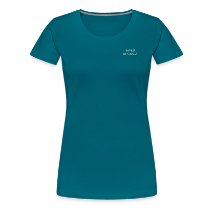 saved by grace - Backprint Frauen T-Shirt - Divablau