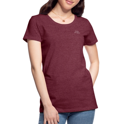 saved by grace - Backprint Frauen T-Shirt - Bordeauxrot meliert