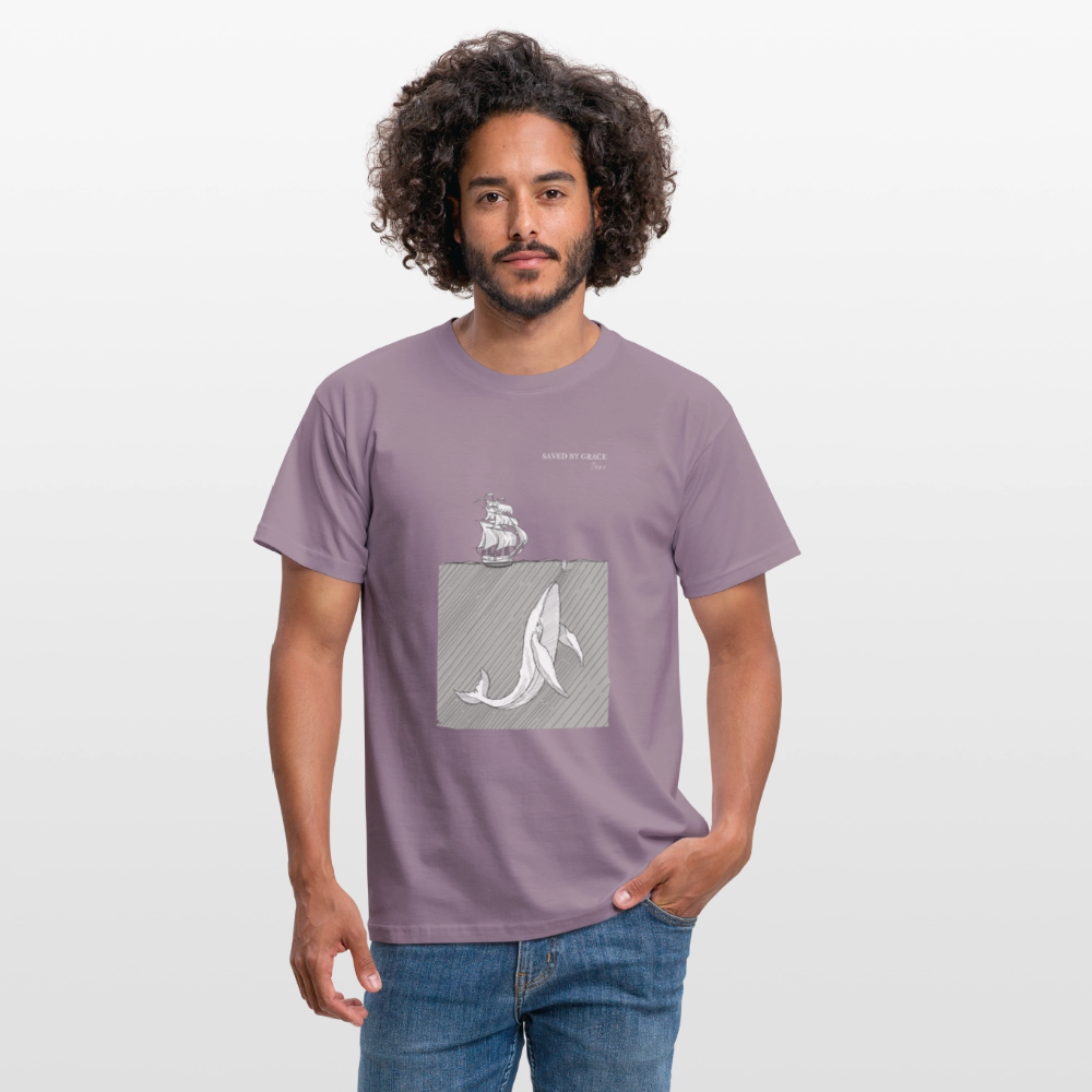 saved by grace - Männer T-Shirt - Lilagrau 