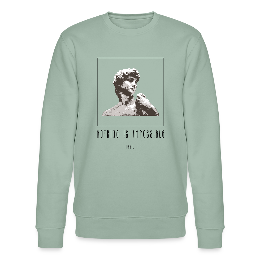 Nichts ist unmöglich - Unisex Bio-Sweatshirt - Helles Graugrün