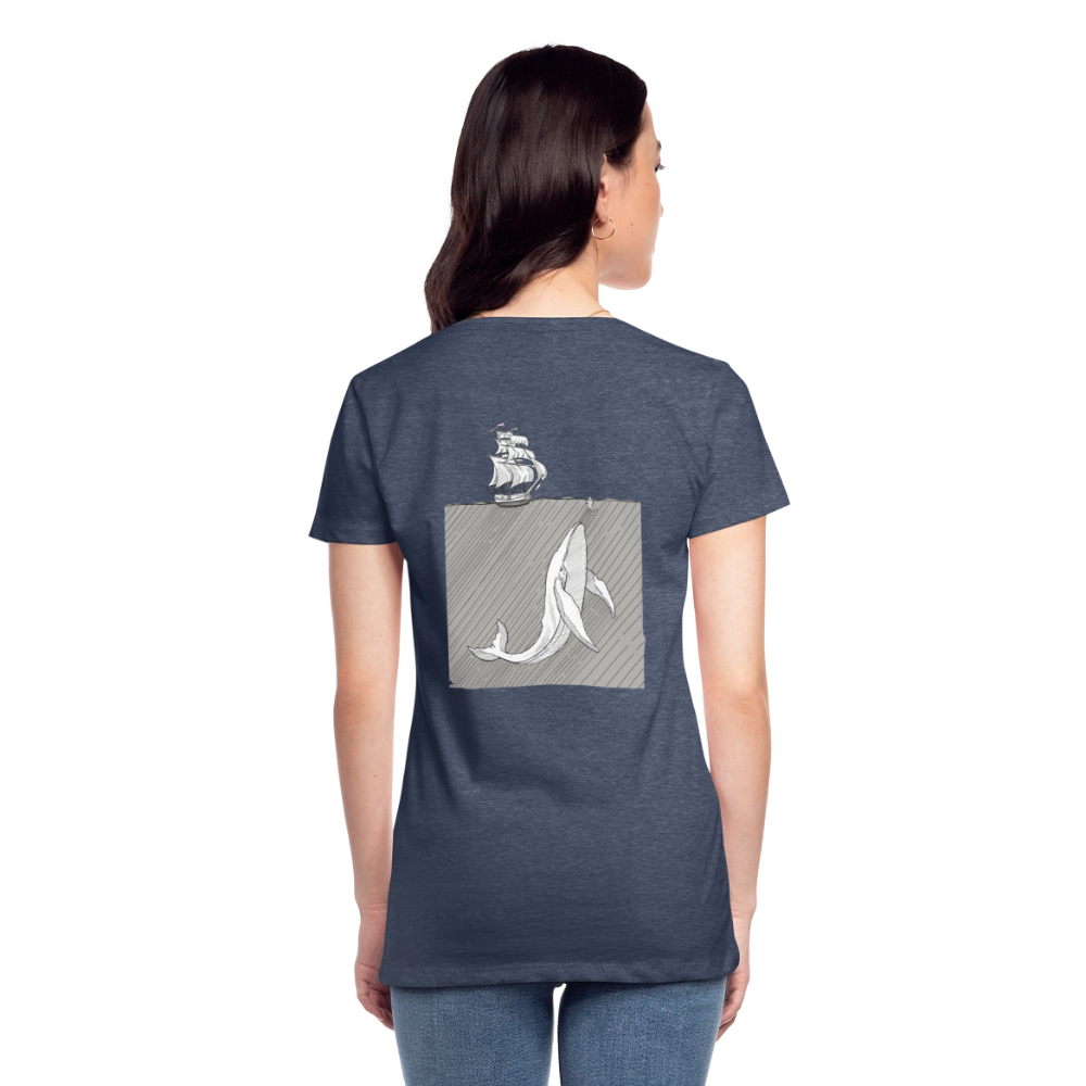 saved by grace - Backprint Frauen T-Shirt - Blau meliert