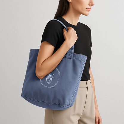 Behüte dein Herz - Stofftasche - Vintage Denim