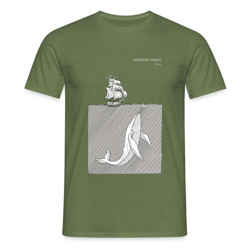 saved by grace - Männer T-Shirt - Militärgrün