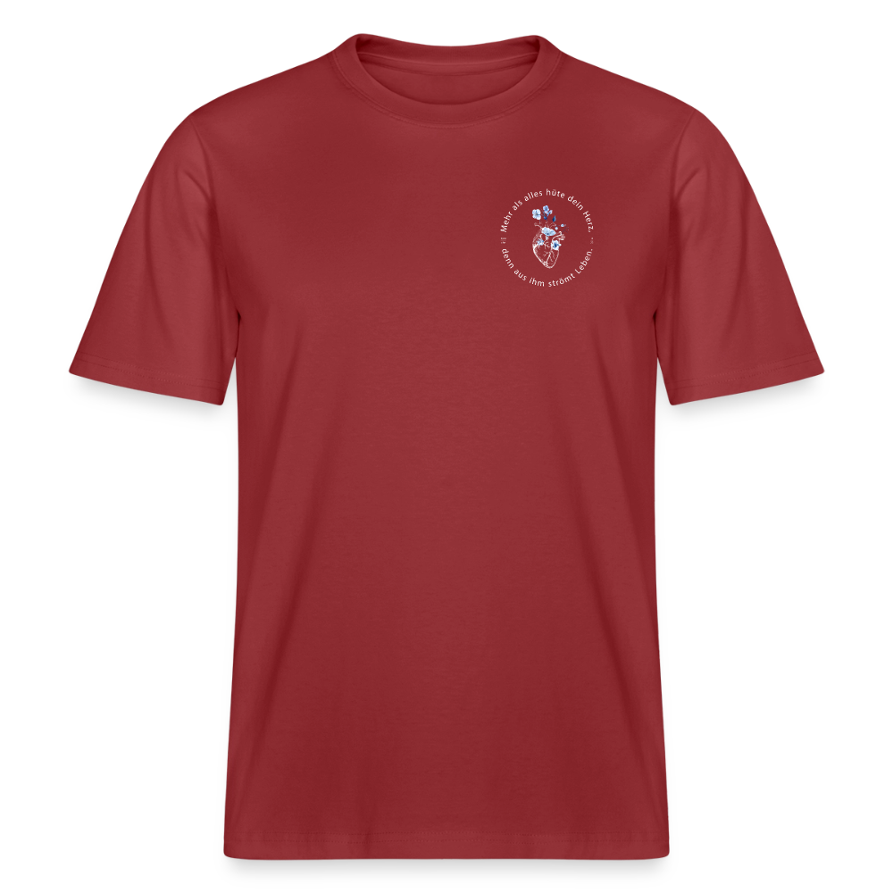 Behüte dein Herz - Unisex Bio-T-Shirt - Erdrot