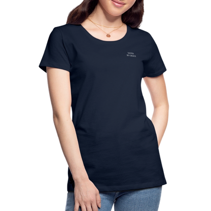 saved by grace - Backprint Frauen T-Shirt - Navy