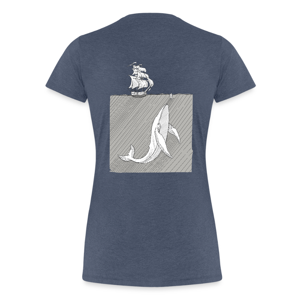 saved by grace - Backprint Frauen T-Shirt - Blau meliert