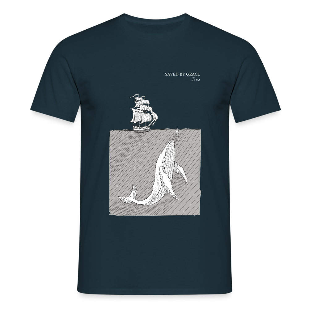 saved by grace - Männer T-Shirt - Navy