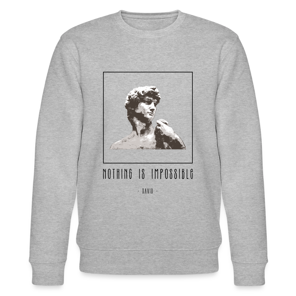 Nichts ist unmöglich - Unisex Bio-Sweatshirt - Grau meliert