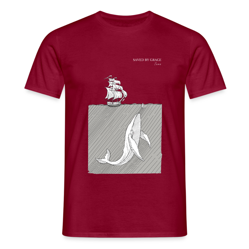 saved by grace - Männer T-Shirt - Ziegelrot