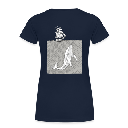 saved by grace - Backprint Frauen T-Shirt - Navy
