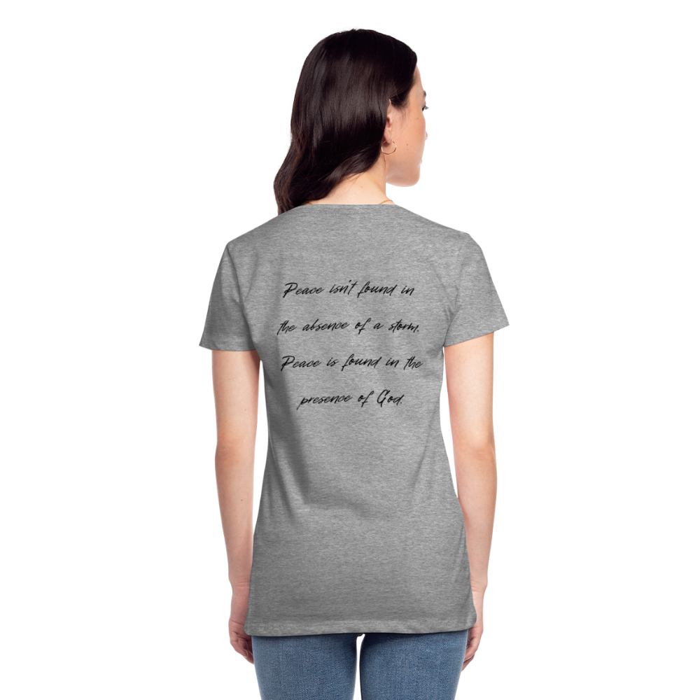 Peace in his presence - Frauen T-Shirt - Grau meliert