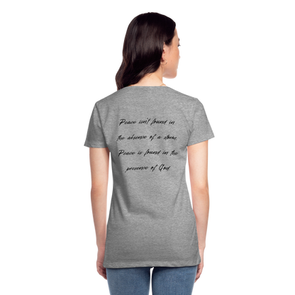 Peace in his presence - Frauen T-Shirt - Grau meliert