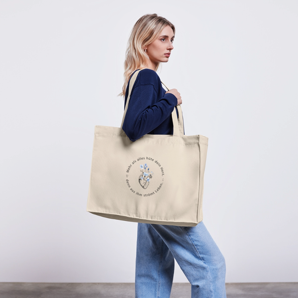 Behüte dein Herz - Stofftasche - Naturweiß