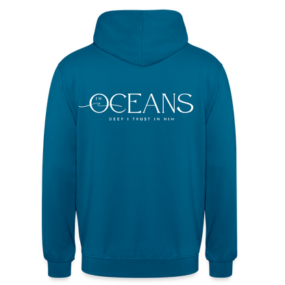 Oceans - Unisex Hoodie Backprint - Tiefseeblau 