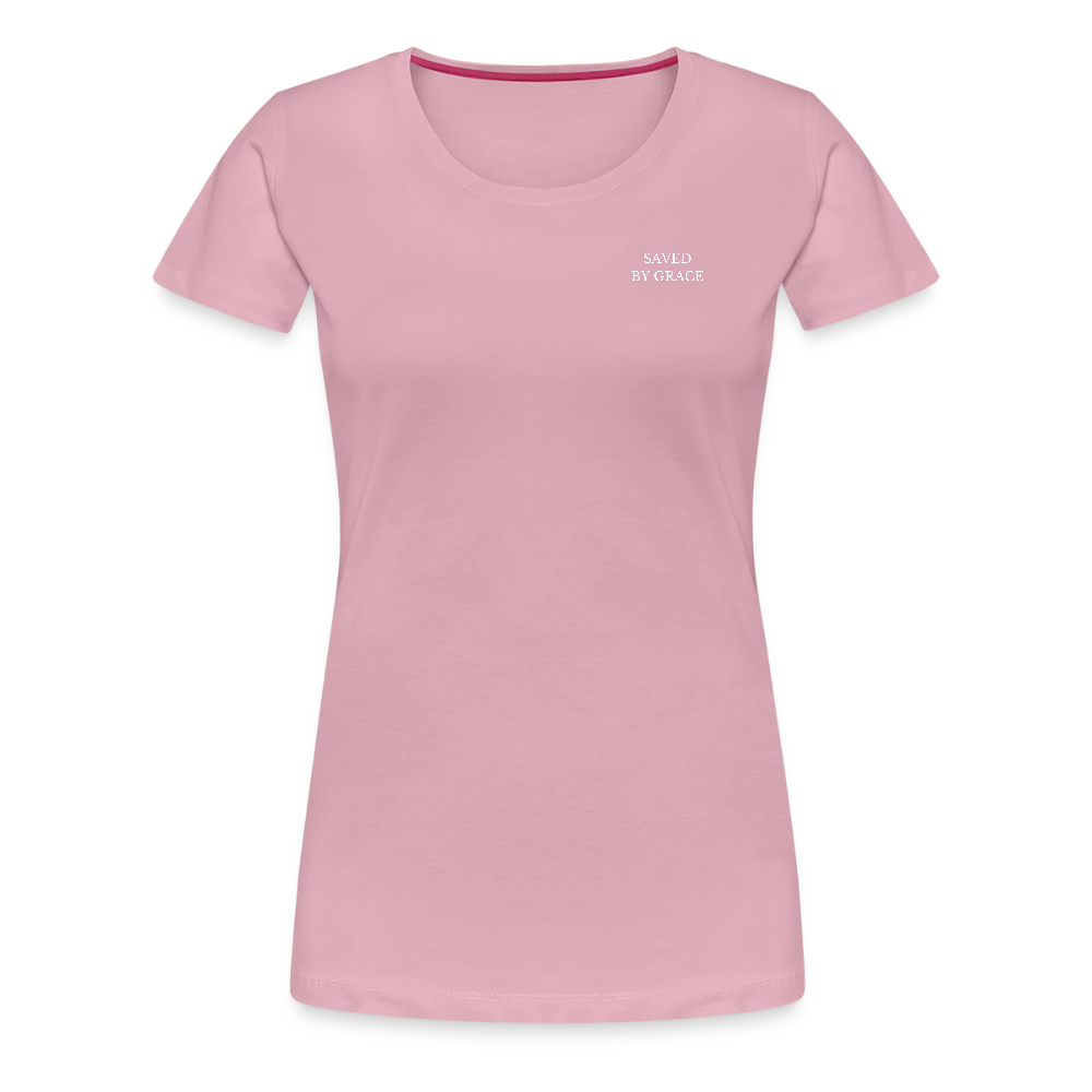 saved by grace - Backprint Frauen T-Shirt - Hellrosa