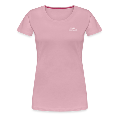 saved by grace - Backprint Frauen T-Shirt - Hellrosa