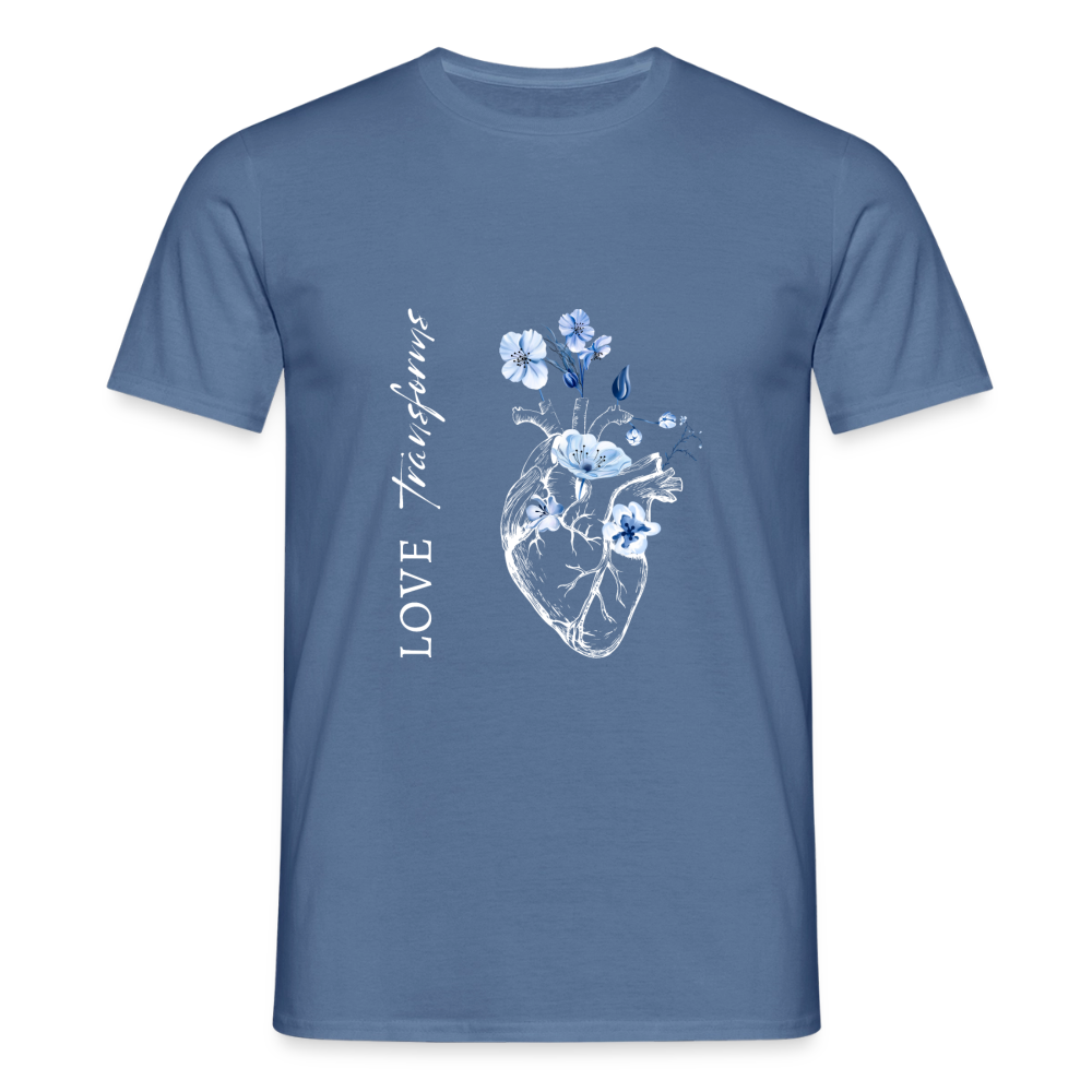 Love transforms - Männer T-Shirt - Taubenblau 