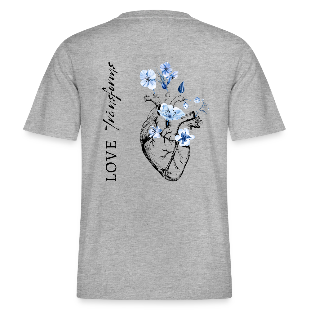 Love transforms - Oversized Unisex T-Shirt - Grau meliert