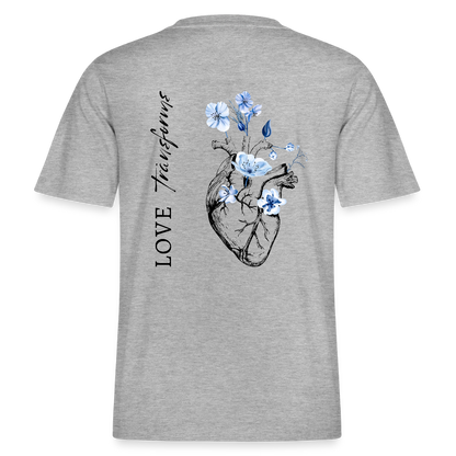 Love transforms - Oversized Unisex T-Shirt - Grau meliert