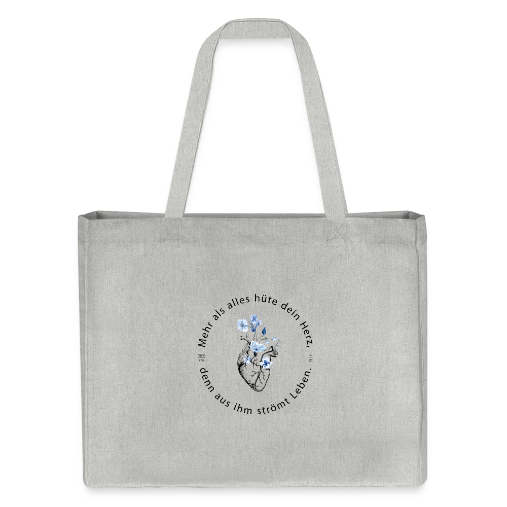 Behüte dein Herz - Stofftasche - Grau meliert