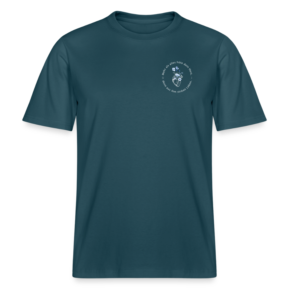 Behüte dein Herz - Unisex Bio-T-Shirt - Dunkles Petrol