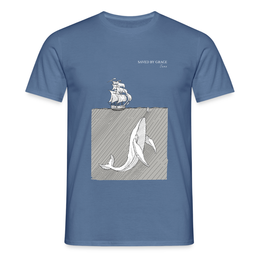 saved by grace - Männer T-Shirt - Taubenblau 