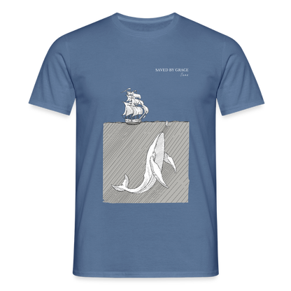 saved by grace - Männer T-Shirt - Taubenblau 