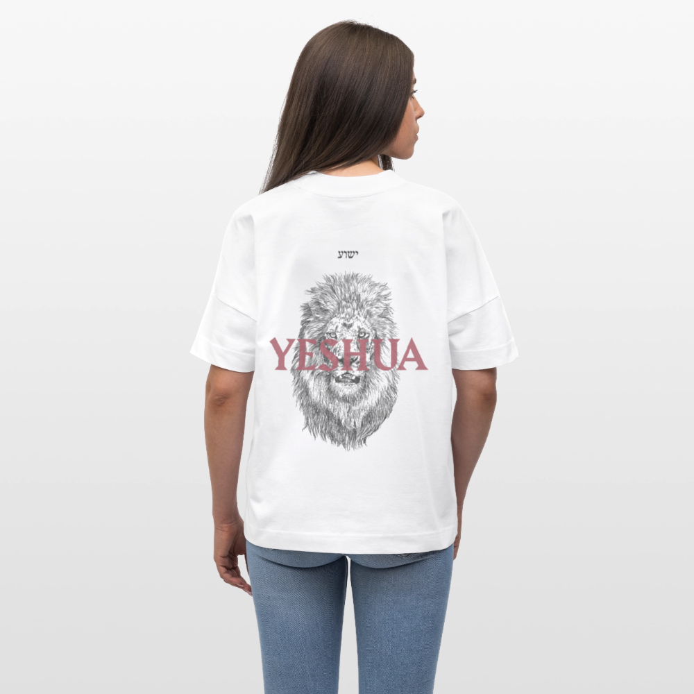 Yeshua Backprint weiß/beige - Unisex Oversized T-Shirt - Weiß