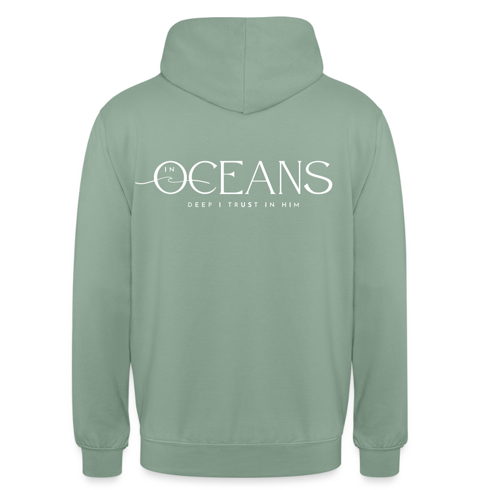 Oceans - Unisex Hoodie Backprint - Graugrün
