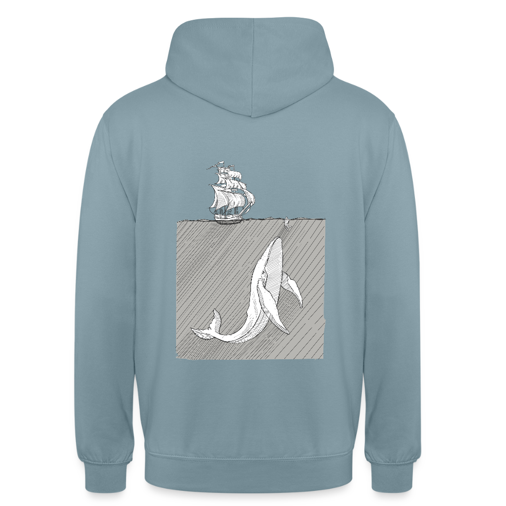 saved by grace - Backprint Unisex Hoodie - Nebelblau
