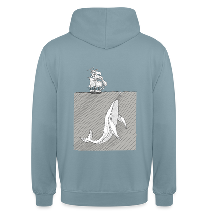 saved by grace - Backprint Unisex Hoodie - Nebelblau