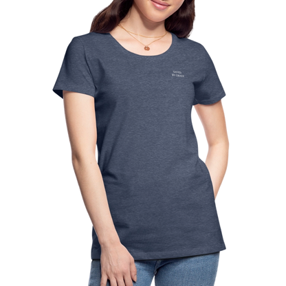 saved by grace - Backprint Frauen T-Shirt - Blau meliert