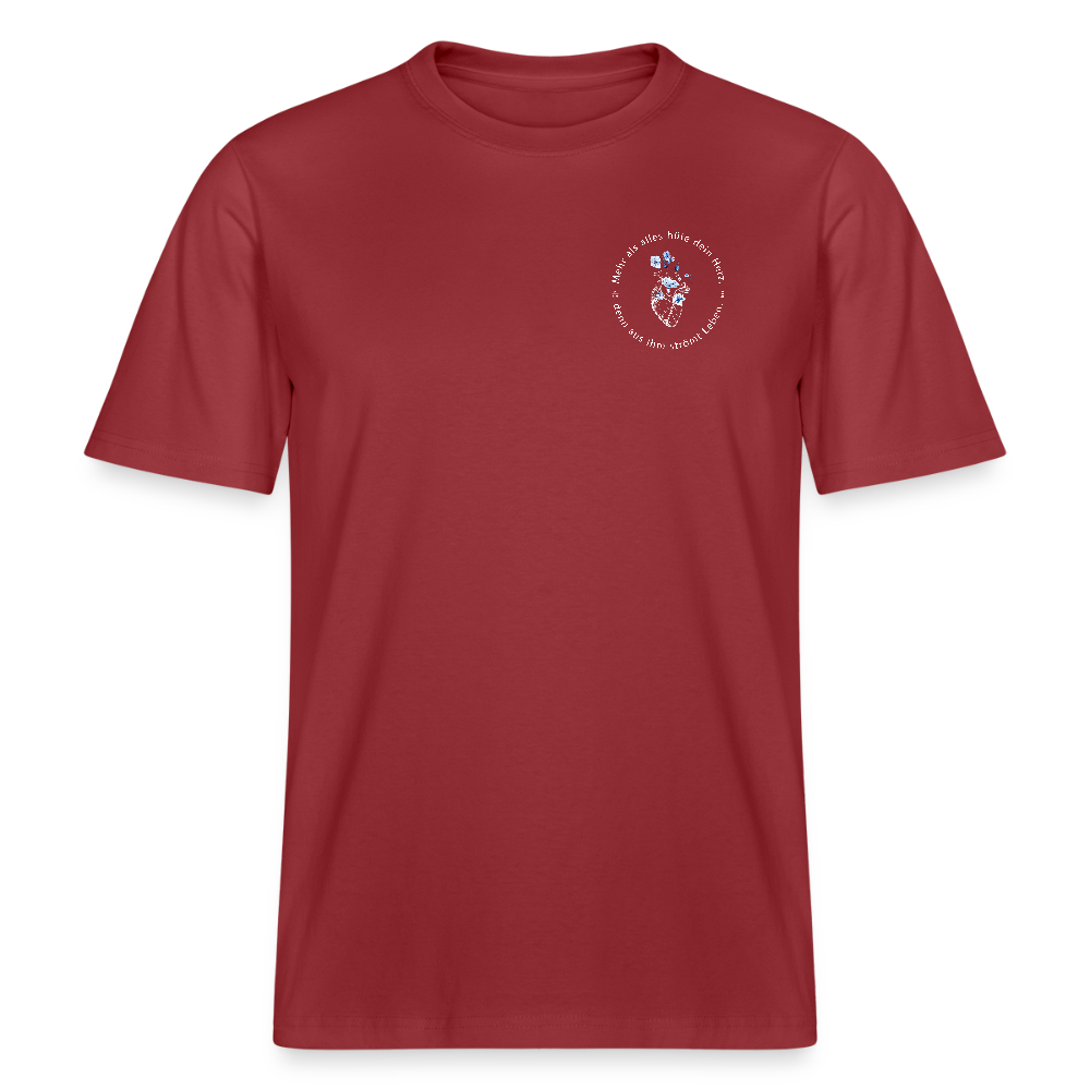 Behüte dein Herz - Unisex Bio-T-Shirt - Erdrot