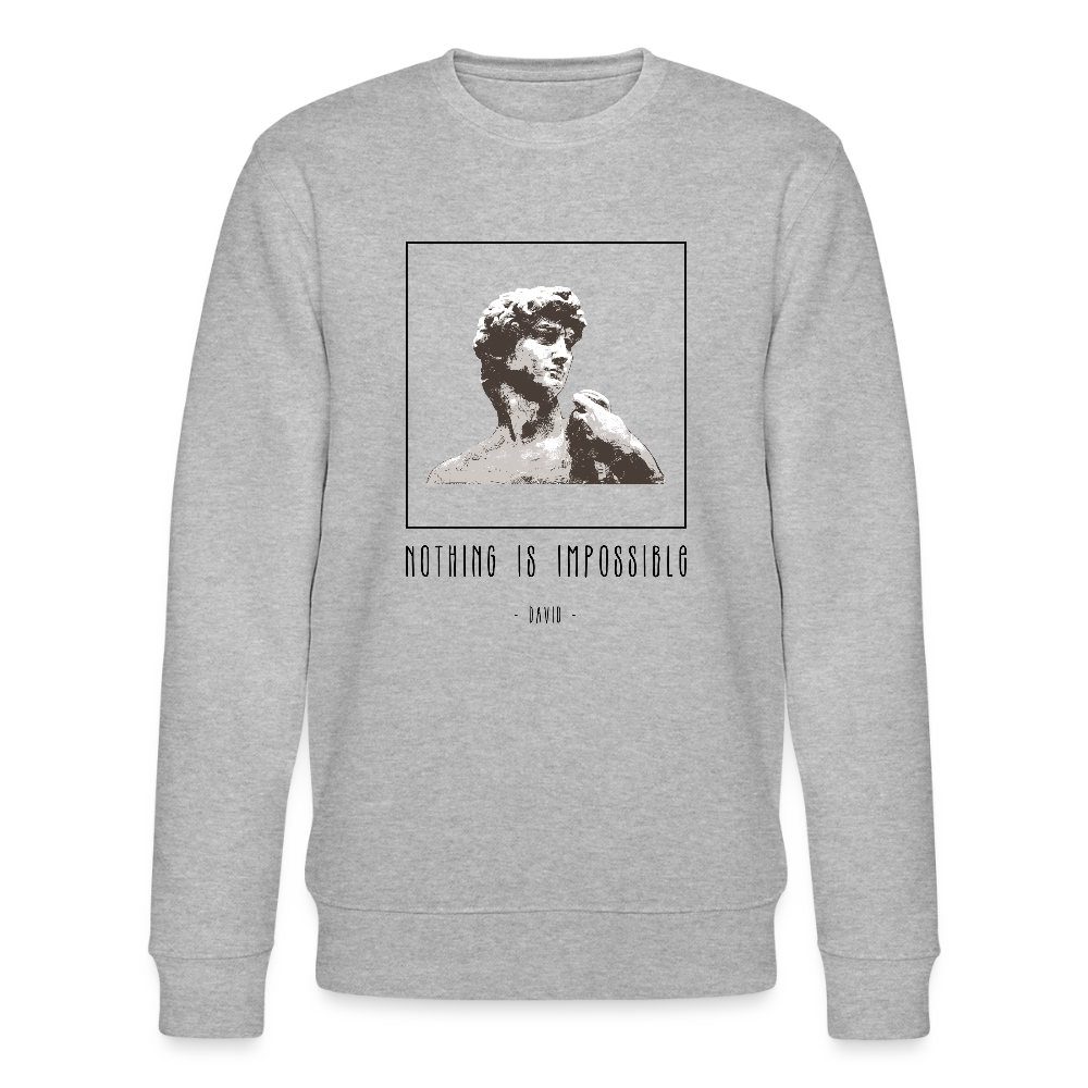 Nichts ist unmöglich - Unisex Bio-Sweatshirt - Grau meliert